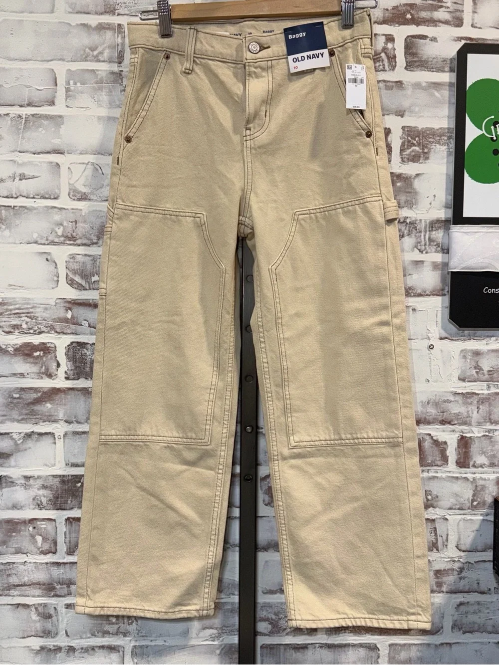 Old Navy Kids Beige baggy Carpenter Pants size 10